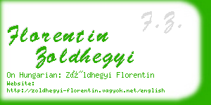 florentin zoldhegyi business card